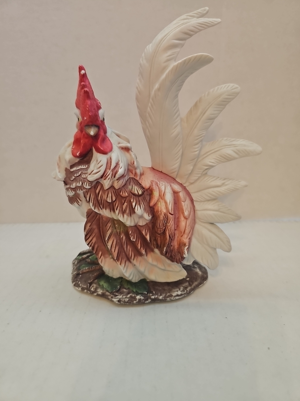Rooster Figurine Home Accent - White and Brown